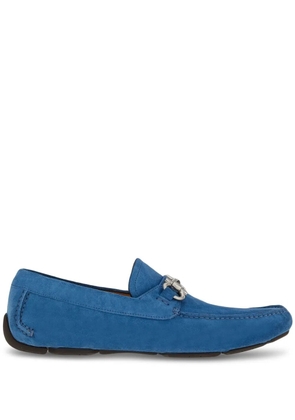 Ferragamo Gancini-plaque suede loafers - Blue