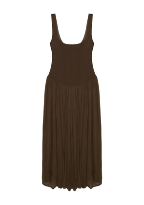 Simkhai Jamie square-neck midi dress - Brown