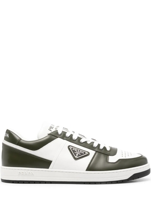 Prada triangle-logo leather sneakers - White