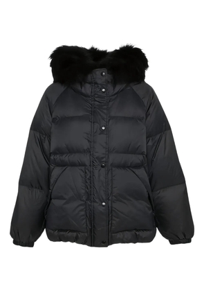 Yves Salomon shearling-hooded jacket - Black