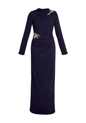 ERDEM embellished long-sleeve gown - Blue