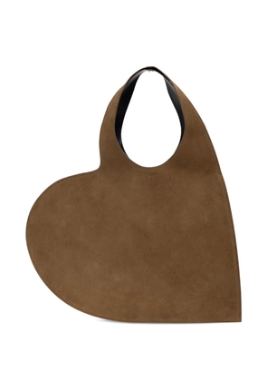 Coperni large Double Heart leather tote bag - Brown