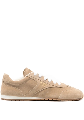 Prada suede lace-up sneakers - Neutrals