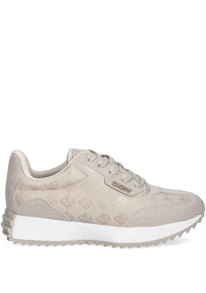 DKNY logo-print lace-up sneakers - Neutrals