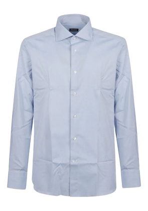 Zegna point-collar cotton shirt - Blue