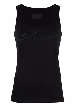 Philipp Plein logo-embroidered tank top - Black