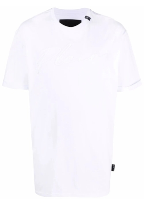 Philipp Plein logo-embroidered cotton T-shirt - White