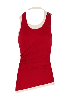 Jean Paul Gaultier ribbed twisted double-layer tank top - Red
