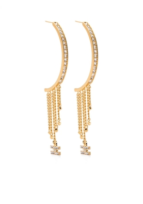 Elisabetta Franchi crystal-embellished half hoop earrings - Gold