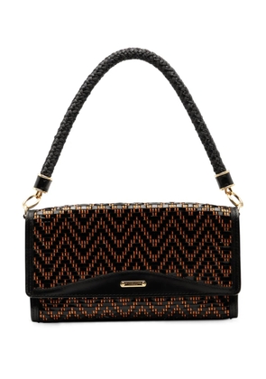 Burberry Pre-Owned 2000-2025 Herringbone Patent and Straw shoulder bag - Black