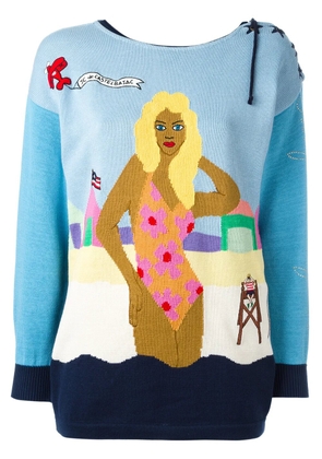 JC de Castelbajac Pre-Owned beach intarsia jumper - Blue