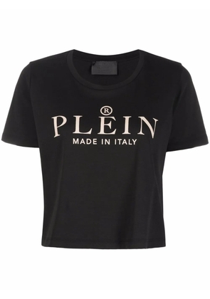 Philipp Plein Iconic Plein short-sleeve cropped T-shirt - Black