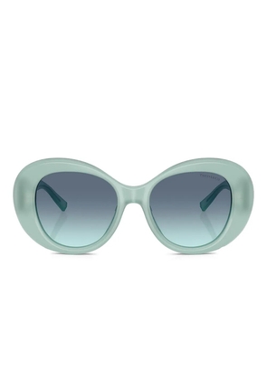 Tiffany & Co Eyewear heart-embellished oval-frame sunglasses - Blue