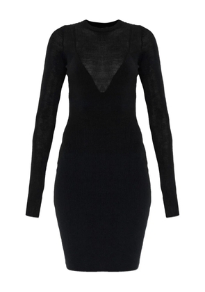 Versace Medusa-detail long-sleeve mini dress - Black