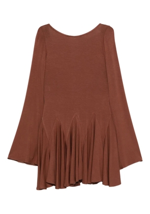 AXEL 113 Bell flared-sleeve mini dress - Brown
