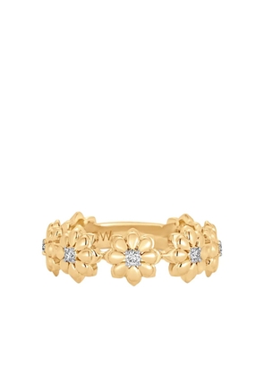 Sara Weinstock 18k yellow gold diamond flower ring