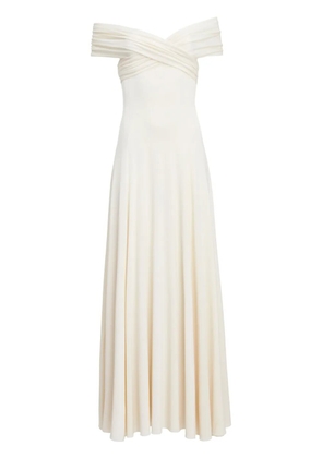 KHAITE Bruna off-shoulder dress - Neutrals