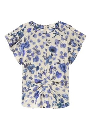 ISABEL MARANT Tullya knotted floral top - Neutrals