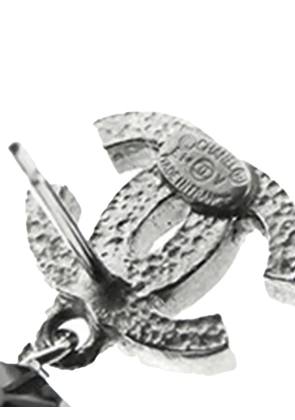 CHANEL Pre-Owned 2014 CC Silver Plated Bead Drop Push Back Earrings costume earrings - Black