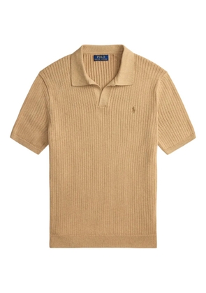 Polo Ralph Lauren collared ribbed T-shirt - Neutrals