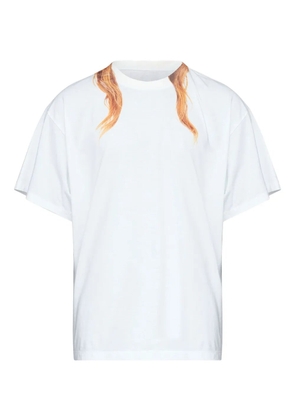 MM6 Maison Margiela round-neck printed-detail T-shirt - White