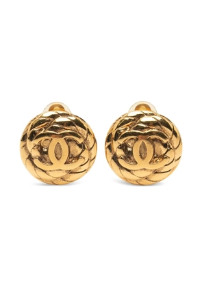 CHANEL Pre-Owned 1997 CC Gold Plated Clip On Earrings costume earrings