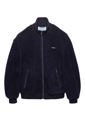 Prada ribbed logo-detail jacket - Blue