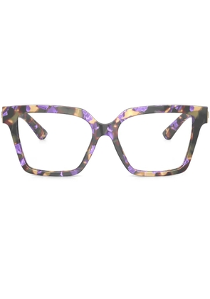 Dolce & Gabbana Eyewear logo-plaque square-frame glasses - Purple