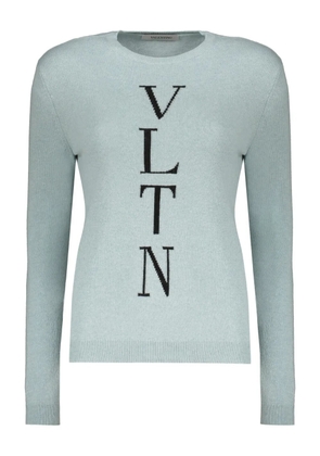 Valentino Garavani logo-detail crew-neck sweater - Blue