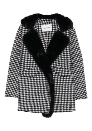 Ava Adore houndstooth faux fur coat - Black