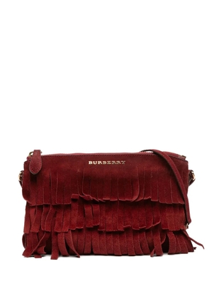 Burberry Pre-Owned 2000-2017 Suede Peyton Fringe crossbody bag - Red
