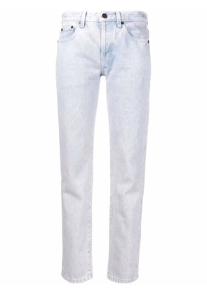 Saint Laurent bleached cropped jeans - Purple