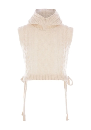 Comme des Garçons TAO hooded cable vest - Neutrals