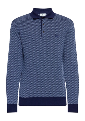 ETRO patterned buttoned polo shirt - Blue