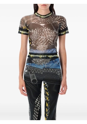 Ottolinger mesh zip-print T-shirt - Black