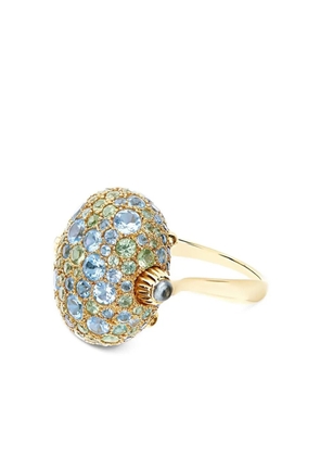 NANIS yellow gold gemstone medium Reverse ring