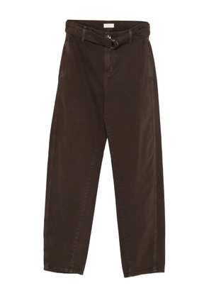 LIU JO belted-waist side-pocket trousers - Brown