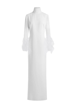 16Arlington Arios feather-trim gown - White