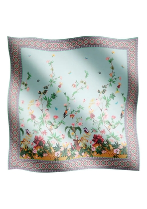 La DoubleJ floral-print border pareo - Blue