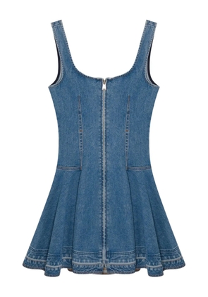 Simkhai Eleodra zip-front flared denim mini dress - Blue