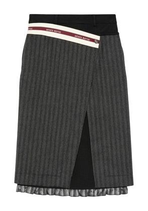 Antonio Marras pinstripe ruffled midi skirt - Black