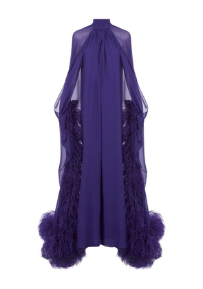 Taller Marmo Feathered Eterea maxi gown - Purple