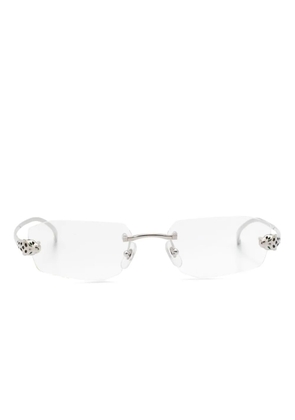 Cartier Eyewear Panthère de Cartier rectangle-frame glasses - Silver