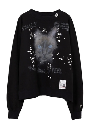 Maison MIHARA YASUHIRO cat-print embellished sweatshirt - Black