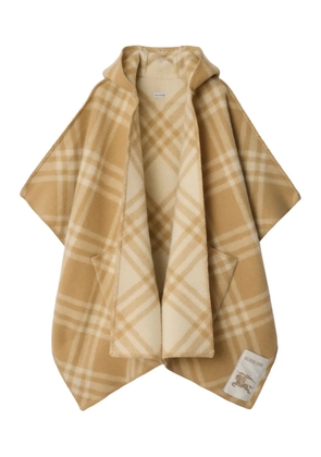 Burberry hooded check cape - Neutrals