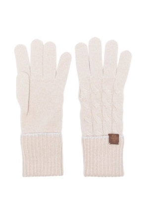 Eleventy cable-knit cashmere gloves - Neutrals
