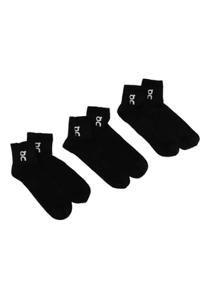 On Running logo-print socks (set of three) - Black