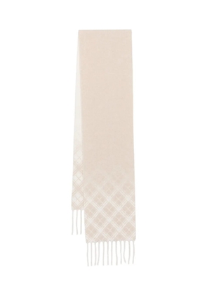Eleventy chequered fringed scarf - Neutrals