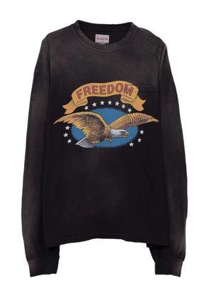 KAMIYA eagle-graphic long-sleeved sweatshirt - Black