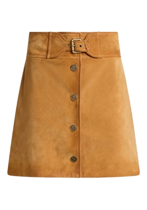 ETRO buckle button suede mini skirt - Brown